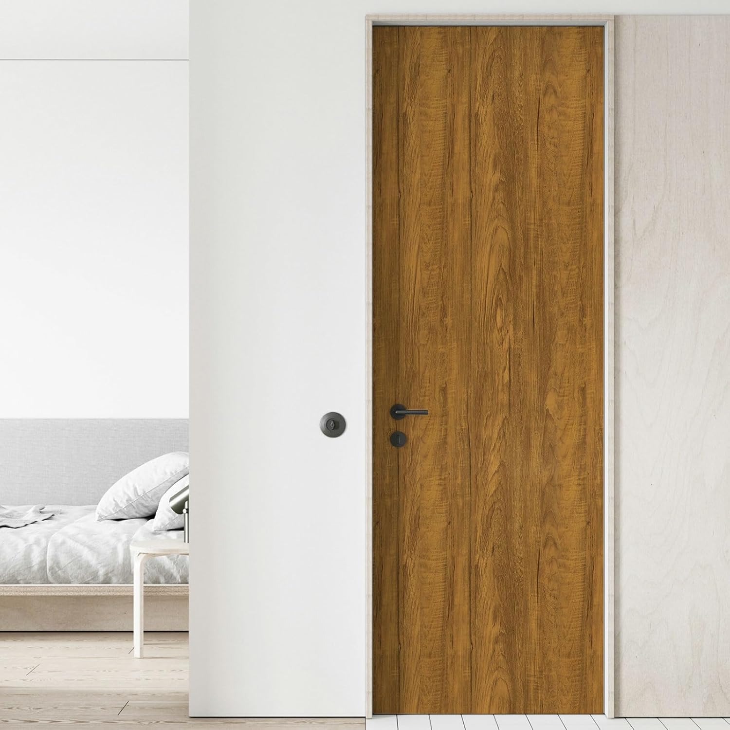 Fantasnigh Brown Wood Oak Effect Vinyl - Premium Self-Adhesive Film, Peel & Stick Waterproof Wallpaper for Furniture & Walls (40cm x 600cm) - Zeta Store