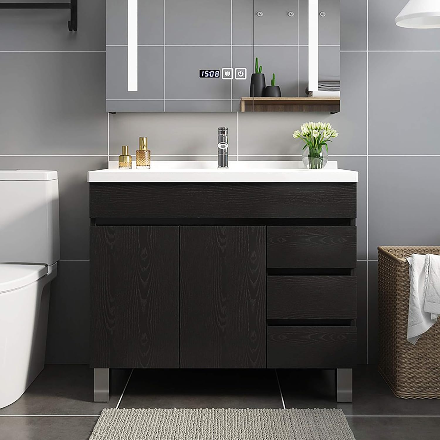 Barn Black Wood Vinyl Wrap - 60x500cm Self-Adhesive Waterproof Furniture & Wallpaper Film - DIY Countertop, Shelf Liner, Kitchen Upgrade | Limited-Time Bargain!