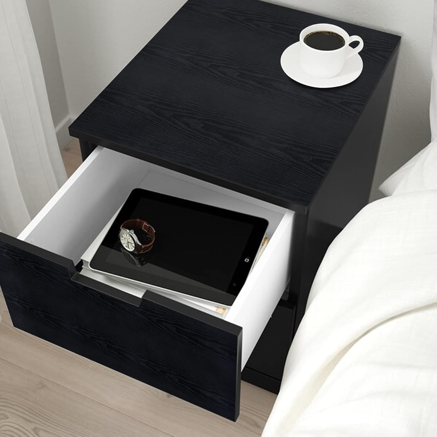 Barn Black Wood Vinyl Wrap - 60x500cm Self-Adhesive Waterproof Furniture & Wallpaper Film - DIY Countertop, Shelf Liner, Kitchen Upgrade | Limited-Time Bargain!