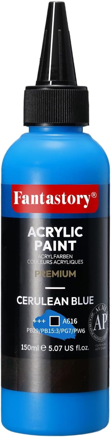 Fantastory Precision-Pro Acrylic Paint 150ml (5oz) - Premium Artist Quality, Superior Coverage & Vibrant Pigments for Canvas, Wood, Clay & Textile - DIY - Zeta Store