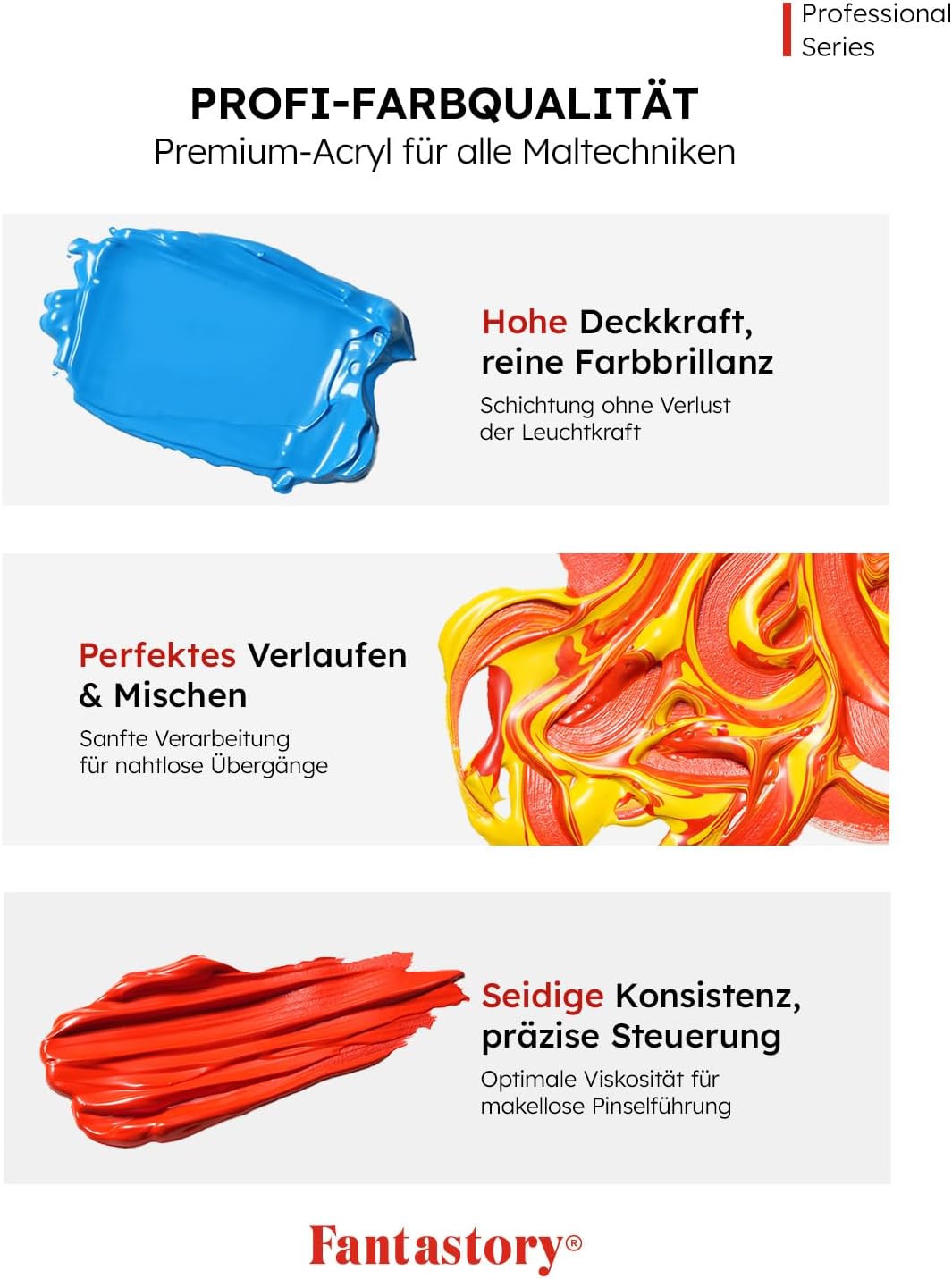 Fantastory Precision-Pro Acrylic Paint 150ml (5oz) - Premium Artist Quality, Superior Coverage & Vibrant Pigments for Canvas, Wood, Clay & Textile - DIY - Zeta Store