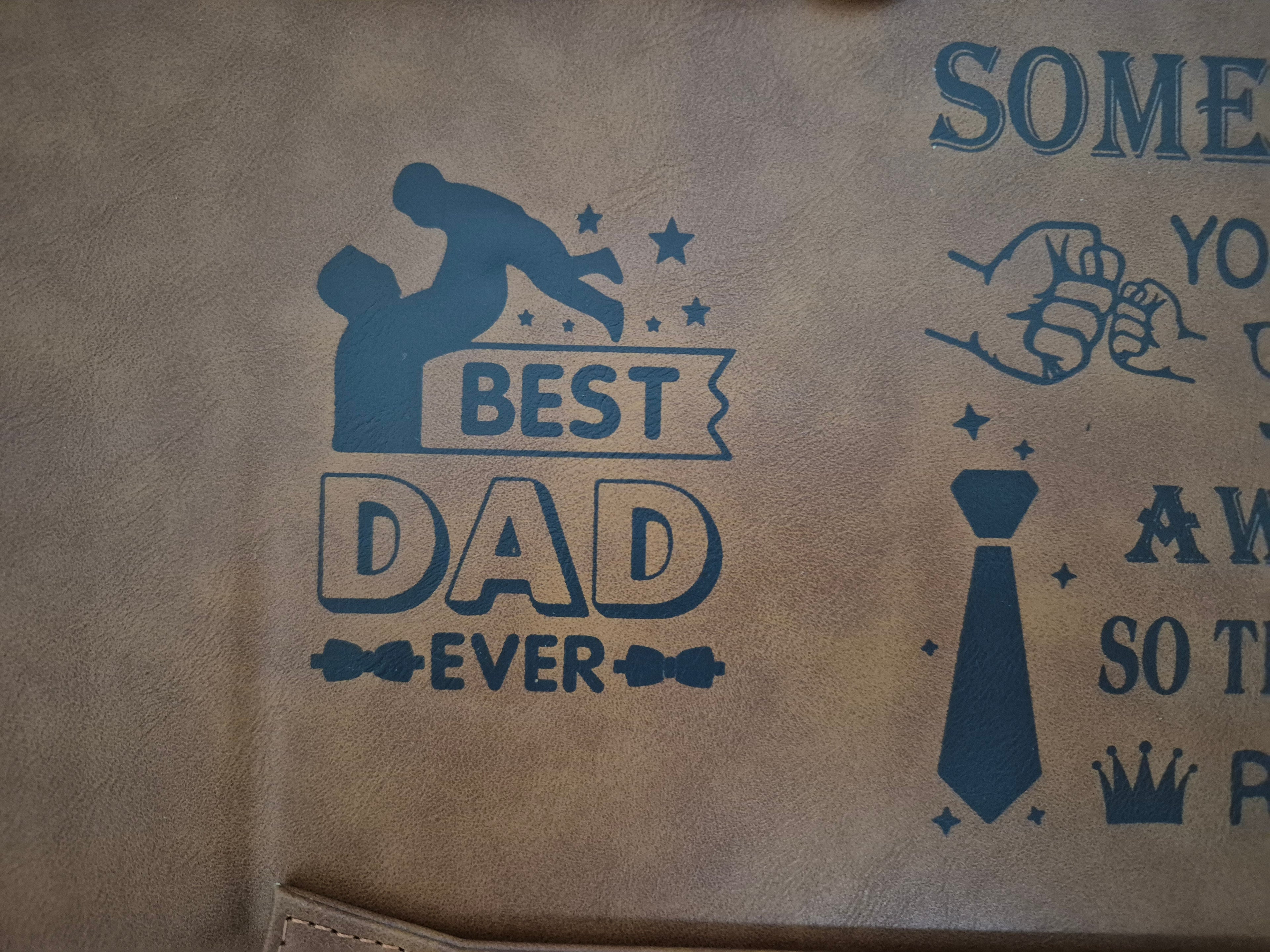 BEST DAD EVER Valet Tray - PU Leather Organiser | Grandad Gift from Grandkids | Father’s Day Present | Nightstand Storage for Keys, Wallet - Zeta Store