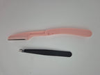 Foldable Eyebrow Razor & Precision Tweezers 2-Pc Set  | Stainless Steel Facial Hair Remover Tool | Brand New Batch | ZetaStore.uk Beauty Bargain!