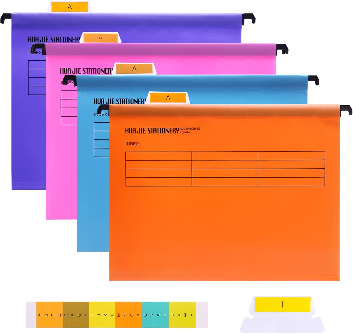Srvnpioy Foolscap Suspension Files! 12+3 FREE Foolscap Hanging Files - 4 Colours + Bonus Green! - Zeta Store