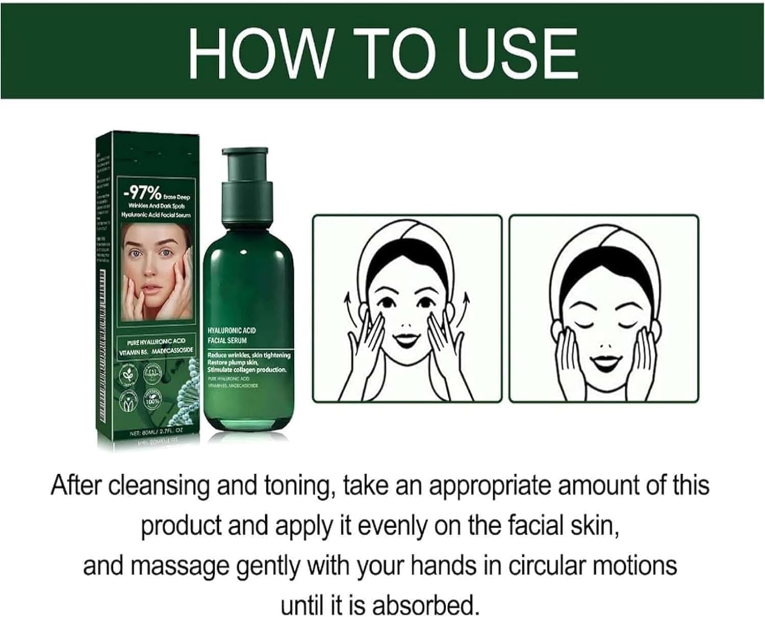 Fubsta 2 Pack Skin Firming Rejuvenating Serum. 97% Deep Wrinkle & Spot Eraser Serum ✨ | Hyaluronic Acid + Vitamin B5 + Madecassoside | Firming & Plumping Facial Serum | 80ml Luxury Size - Zeta Store