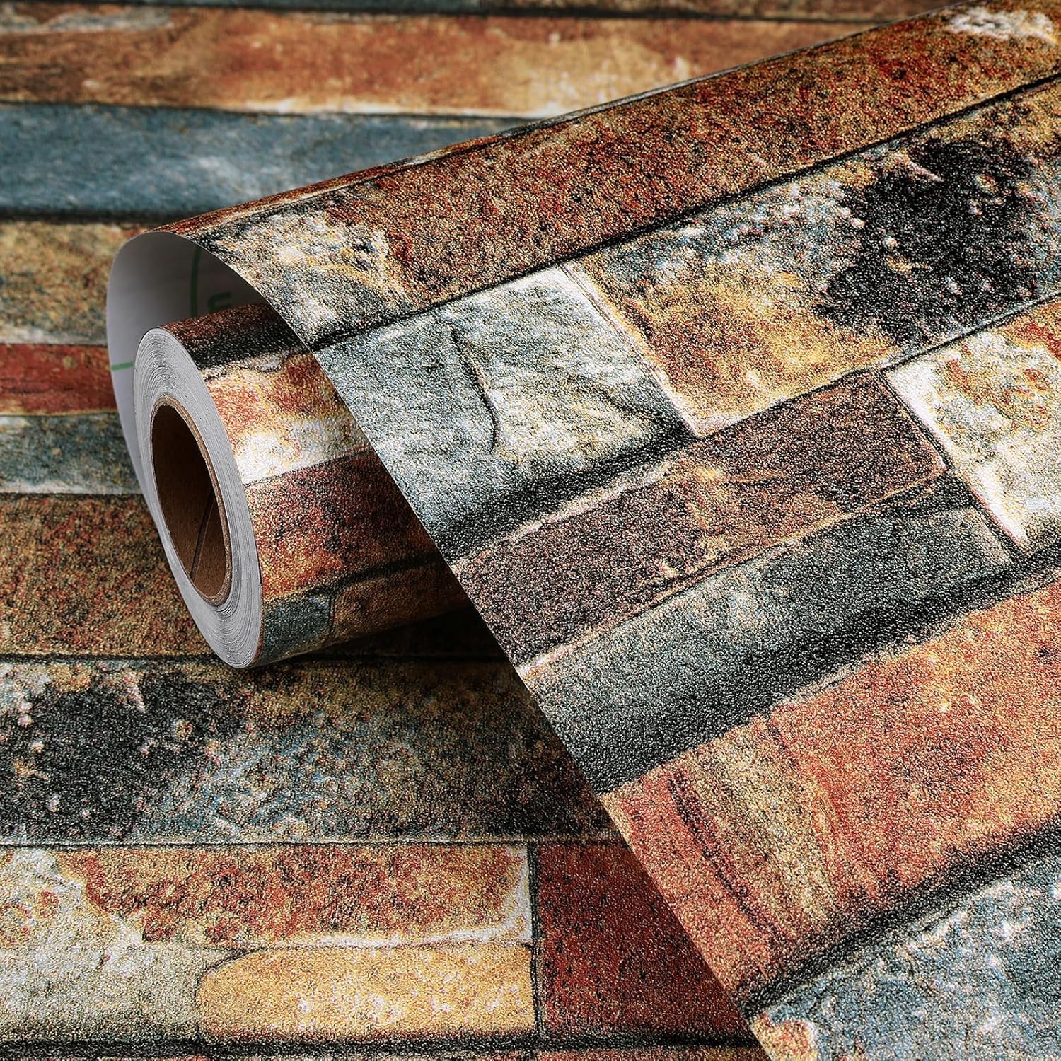 FunStick Faux 3D Brick Effect Wallpaper | Self-Adhesive & Waterproof | Brown / Red / Blue | Perfect for Kitchen Backsplash, Bedroom Feature Wall & DIY Projects (40cm x 2m Roll) - Zeta Store