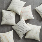 Boho Chic 18x18" Cotton Linen Cushion Covers – Pack of 2 | Hidden Zipper | Embroidered Decor - Zeta Store