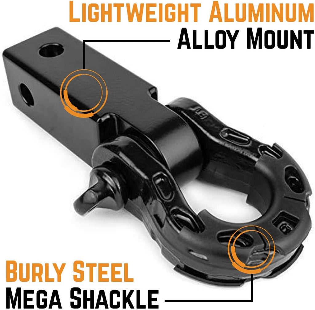 GearAmerica 2" Hitch Receiver - ~~£63.04~~ Real Bargain - 11 US Ton Heavy Duty Aluminum Hitch with D-Ring Shackle & Pin for Jeeps, Trucks, SUVs