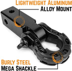 GearAmerica 2" Hitch Receiver - ~~£63.04~~ Real Bargain - 11 US Ton Heavy Duty Aluminum Hitch with D-Ring Shackle & Pin for Jeeps, Trucks, SUVs