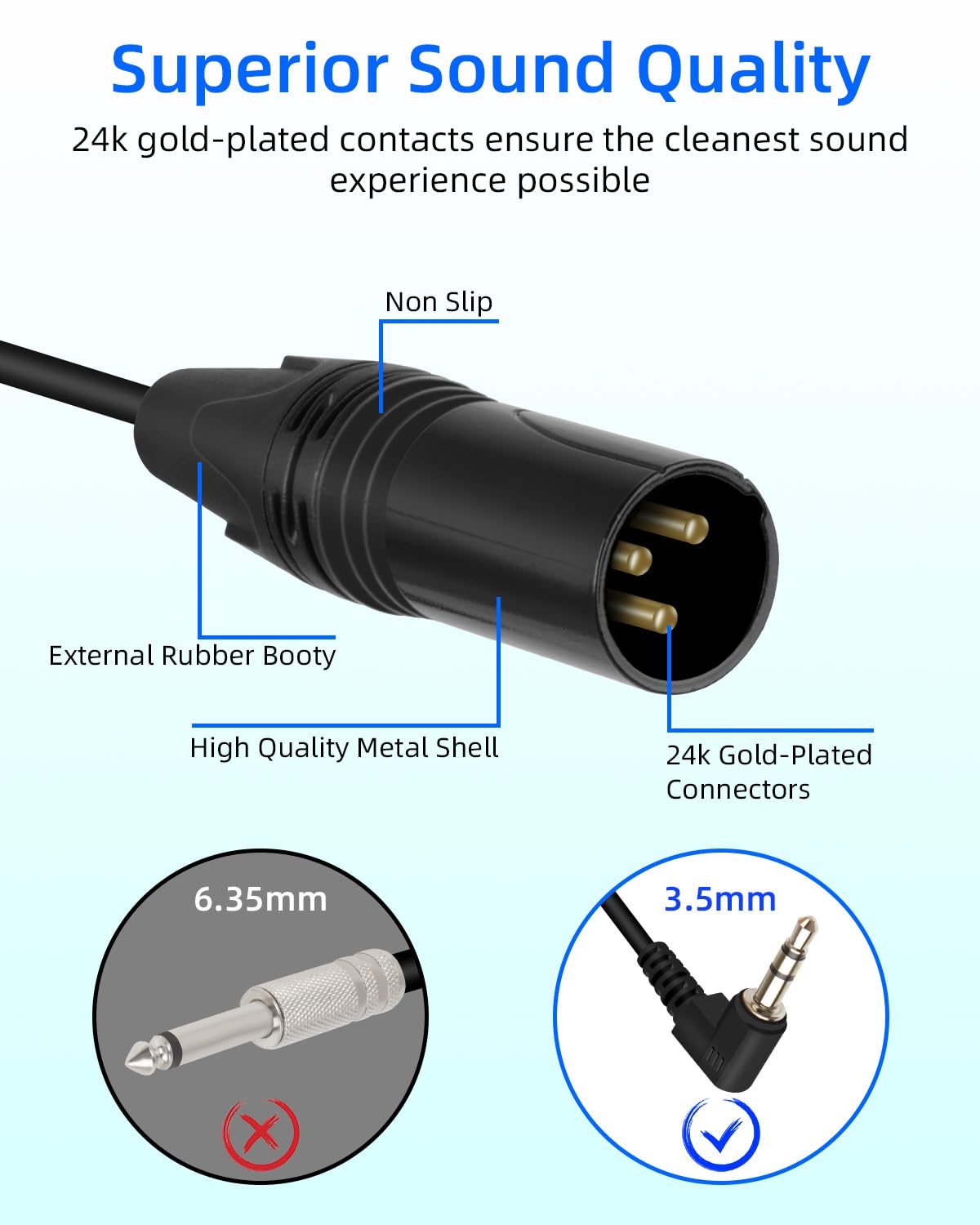 Gelrhonr 90 Degree 3.5mm to XLR Coiled Cable - XLR 3-Pin Male to Right Angle TRS Male Audio Cable 50cm / 1.65ft for Phones, Laptops, Cameras