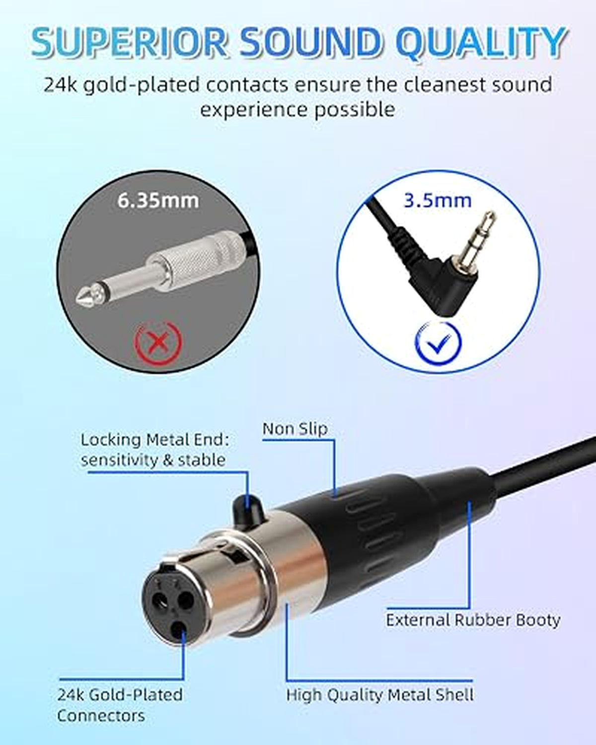 Gelrhonr Mini XLR Female to 3.5mm Coiled Cable - 90 Degree TRS Lockable Microphone Cable 50cm (0.25m-0.5m Stretch) for Camera, Mixer, Amplifier, Phone, PC
