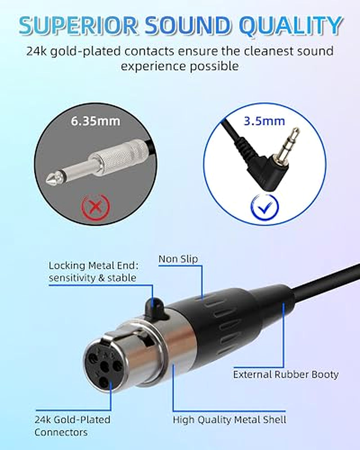 Gelrhonr Mini XLR Female to 3.5mm Coiled Cable - 90 Degree TRS Lockable Microphone Cable 50cm (0.25m-0.5m Stretch) for Camera, Mixer, Amplifier, Phone, PC