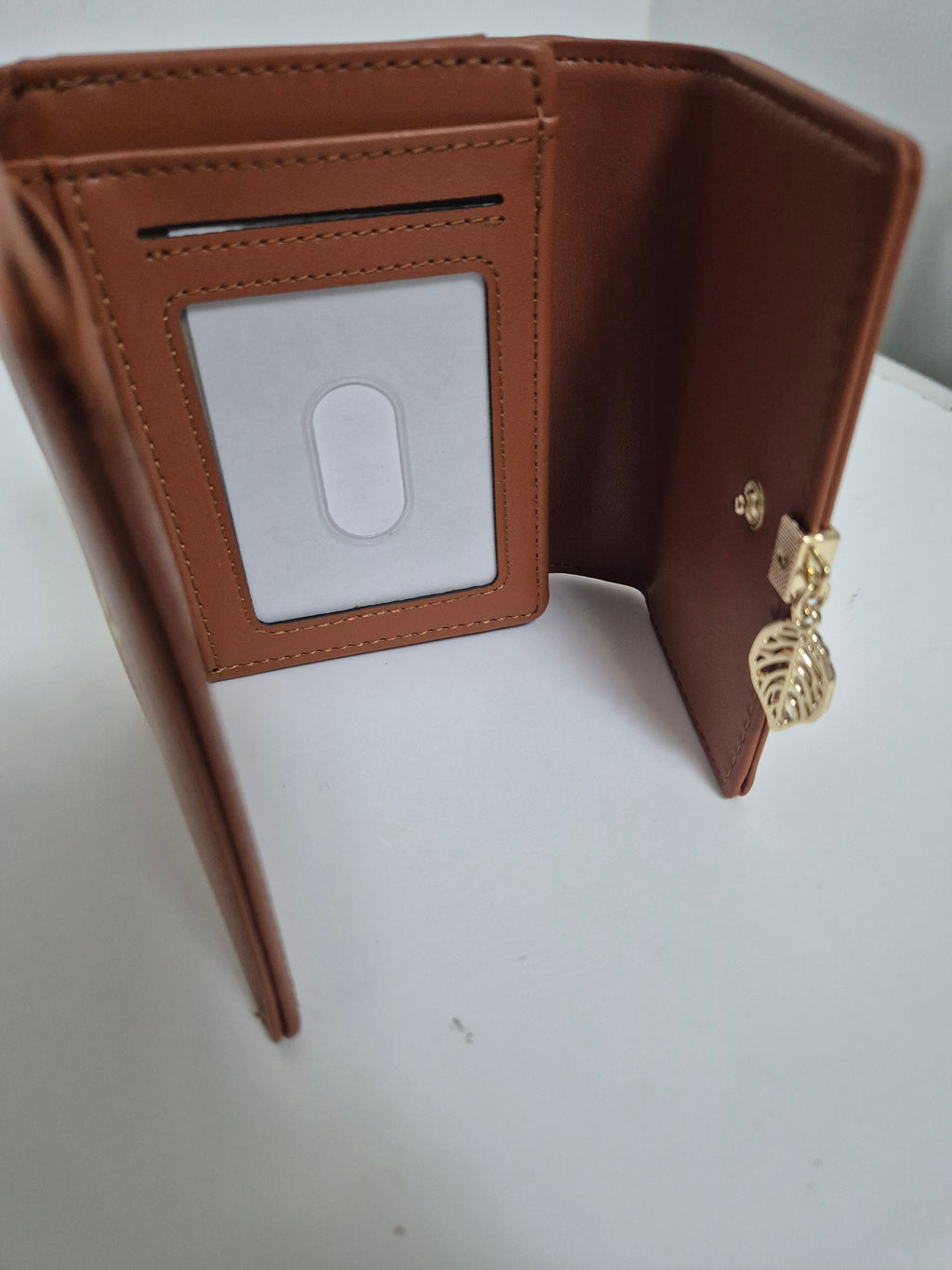 Goiacii Genuine Leather Trifold Wallet for Women | RFID Blocking Card Holder with Zipper Coin Pocket & ID Window - Brown