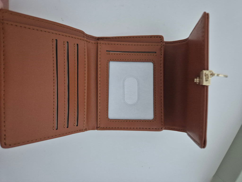 Goiacii Genuine Leather Trifold Wallet for Women | RFID Blocking Card Holder with Zipper Coin Pocket & ID Window - Brown