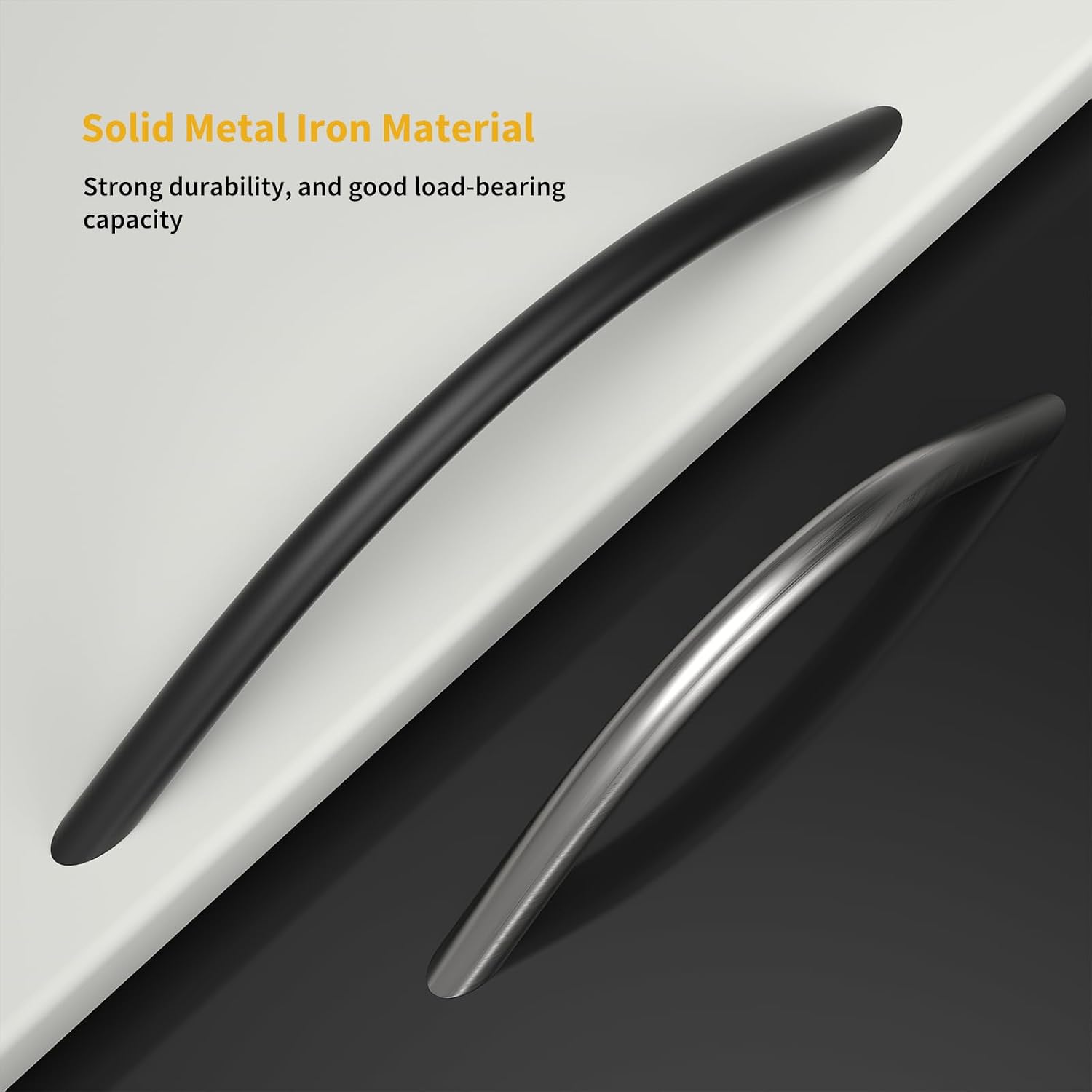 Goldenwarm 5 Pack Matt Black Bow Cabinet Handles 128mm - Kitchen Cupboard Door Drawer Pulls Stainless Steel