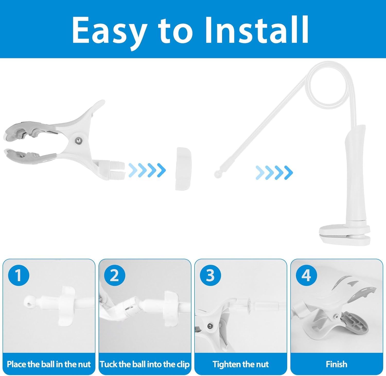 Filltown - 360° Adjustable Gooseneck Phone Holder for Bed & Desk - Flexible Arm, Universal Clip - Zeta Store