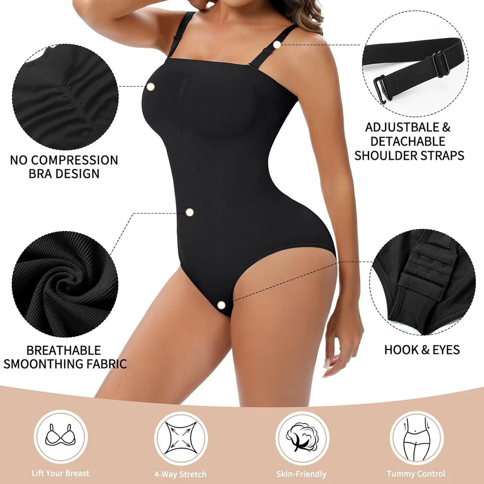 Gotoly. XL Strapless Shapewear Bodysuit – Tummy Control & Lift | Seamless Slimming Bodysuit with Removable Straps - Zeta Store