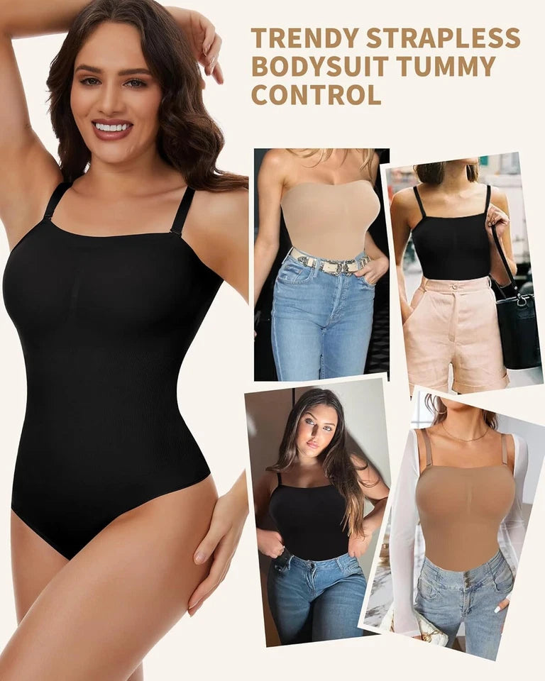 Gotoly. XL Strapless Shapewear Bodysuit – Tummy Control & Lift | Seamless Slimming Bodysuit with Removable Straps - Zeta Store