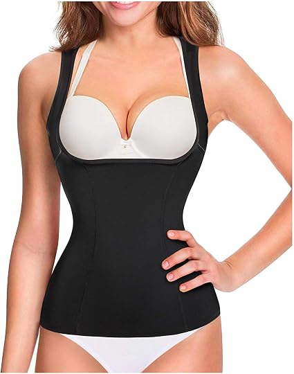 Gotoly Women Waist Cincher Vest - Size M - Tummy Control Shapewear Compression Top - Black - Postpartum Recovery & Body Shaper