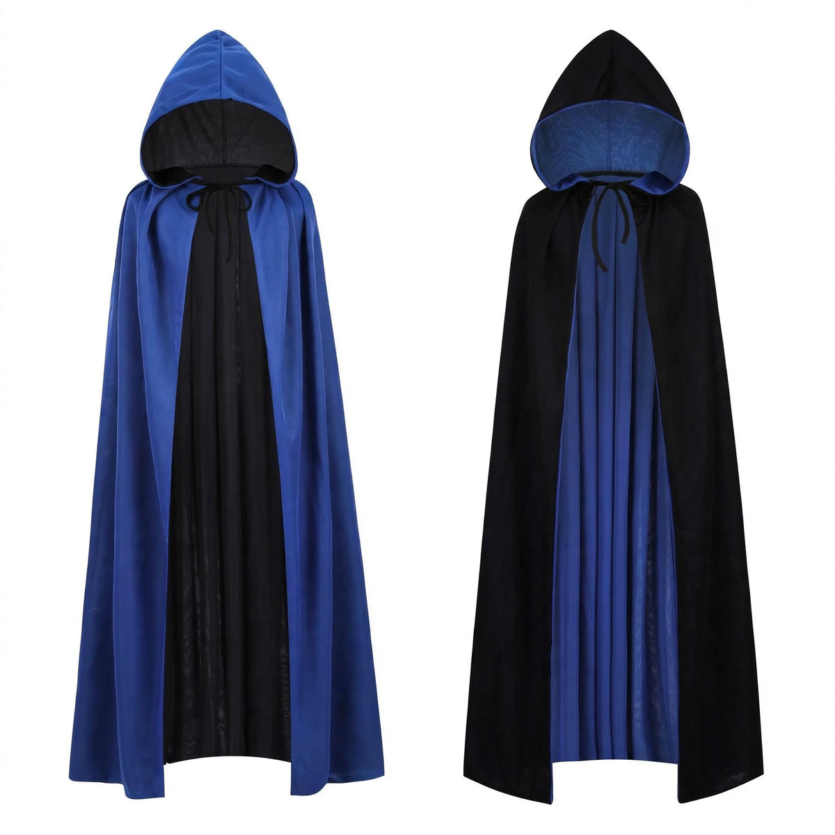 HAPNBCELE Reversible Hooded Cape - Vampire Wizard Cloak Costume - Halloween Masquerade