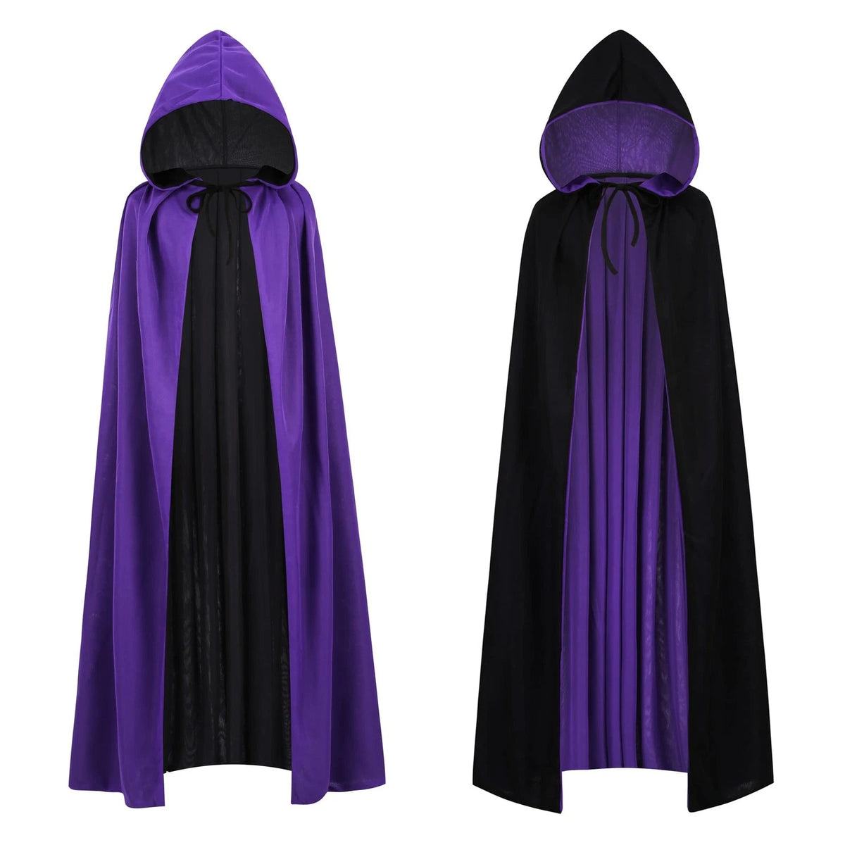 HAPNBCELE Reversible Hooded Cape - Vampire Wizard Cloak Costume - Halloween Masquerade