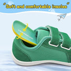 HOBIBEAR Kids Barefoot Shoes | Wide Toe Box Trail Runners | Breathable & Non-Slip | Minimalist Walking Shoes | Brand New | Green - UK 7 (EU 25)