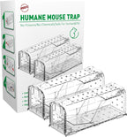 HOMEREVEL - Humane Mouse Traps (2-Pack) - No Kill, Catch & Release! Safe for Kids & Pets - No Poison, No Chemicals - Effective for Rats & Mice