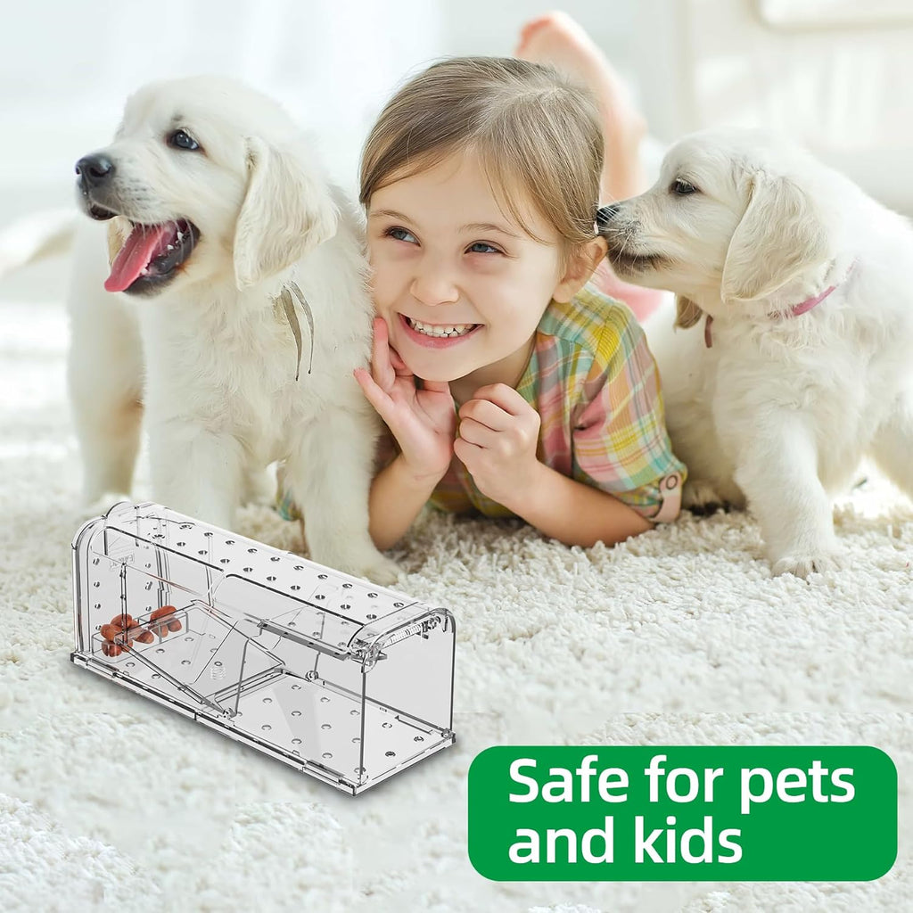 HOMEREVEL - Humane Mouse Traps (2-Pack) - No Kill, Catch & Release! Safe for Kids & Pets - No Poison, No Chemicals - Effective for Rats & Mice