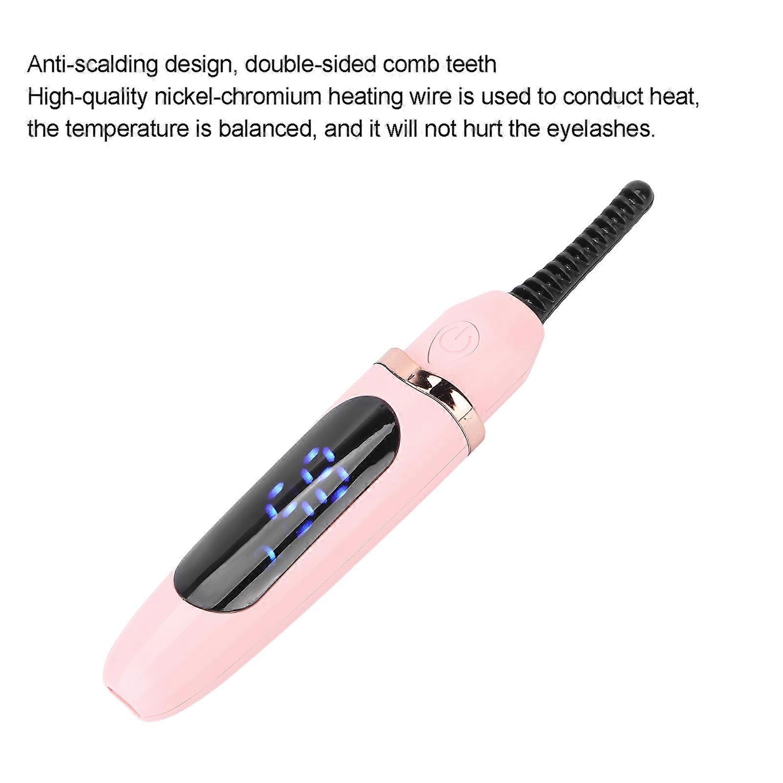 Handheld Electric Eyelash Curler with Intelligent Temperature Control, USB Charging & Electric Heating for Long Lasting Curls (Pink) - Zeta Store