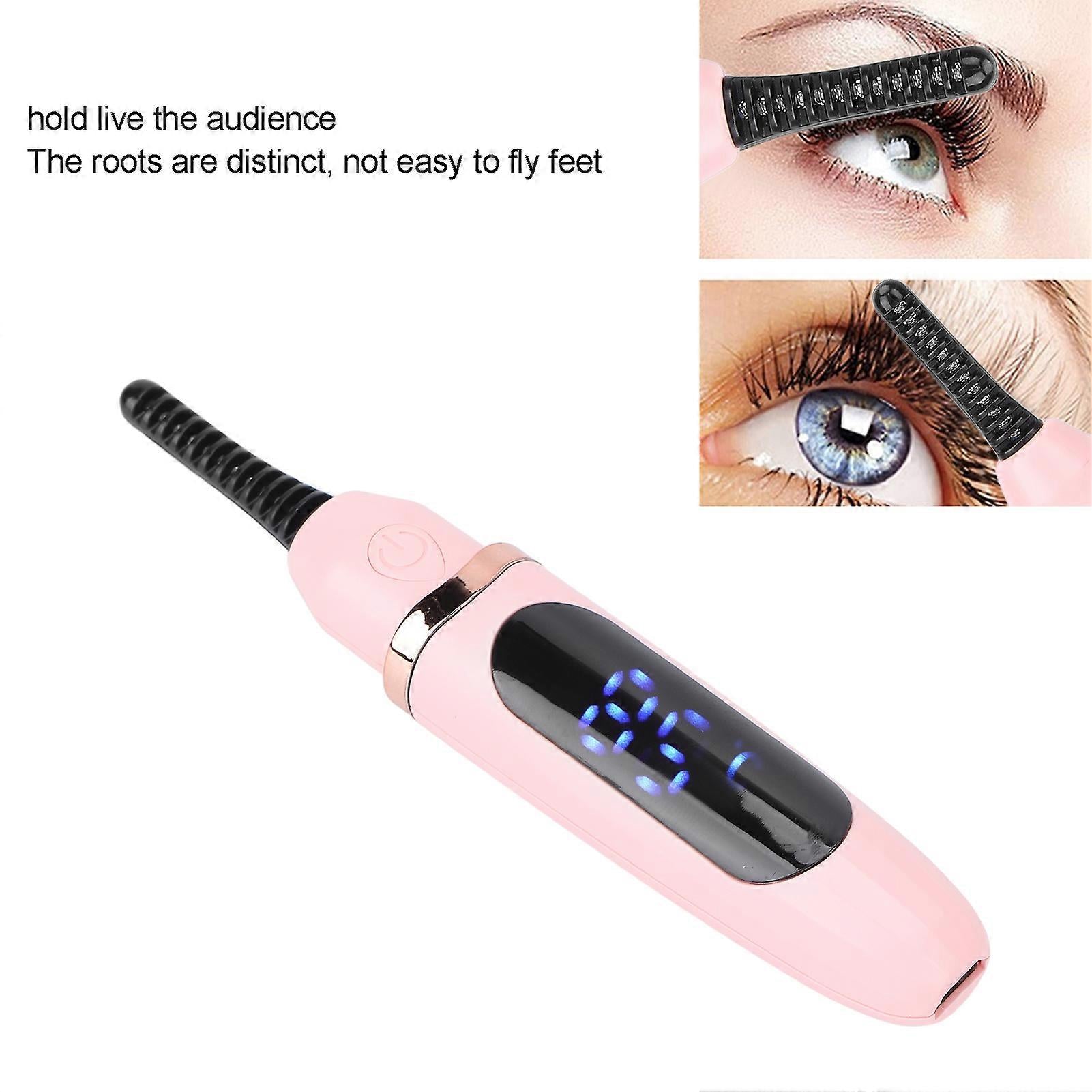 Handheld Electric Eyelash Curler with Intelligent Temperature Control, USB Charging & Electric Heating for Long Lasting Curls (Pink) - Zeta Store