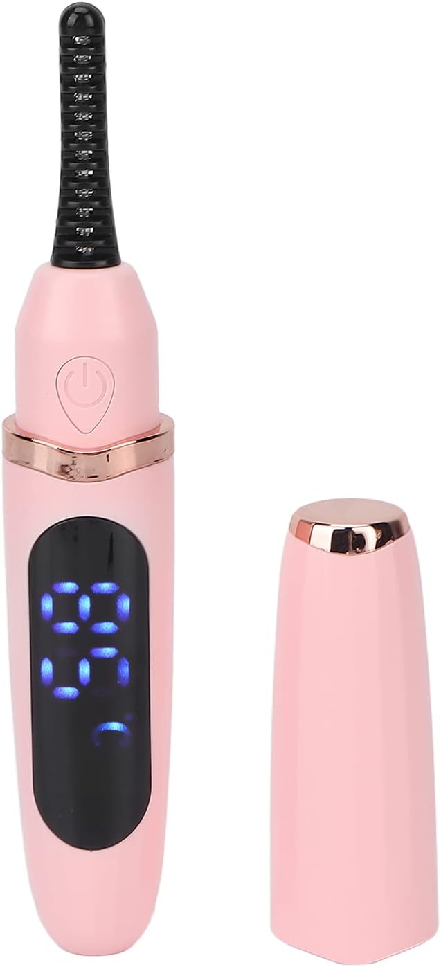 Handheld Electric Eyelash Curler with Intelligent Temperature Control, USB Charging & Electric Heating for Long Lasting Curls (Pink) - Zeta Store