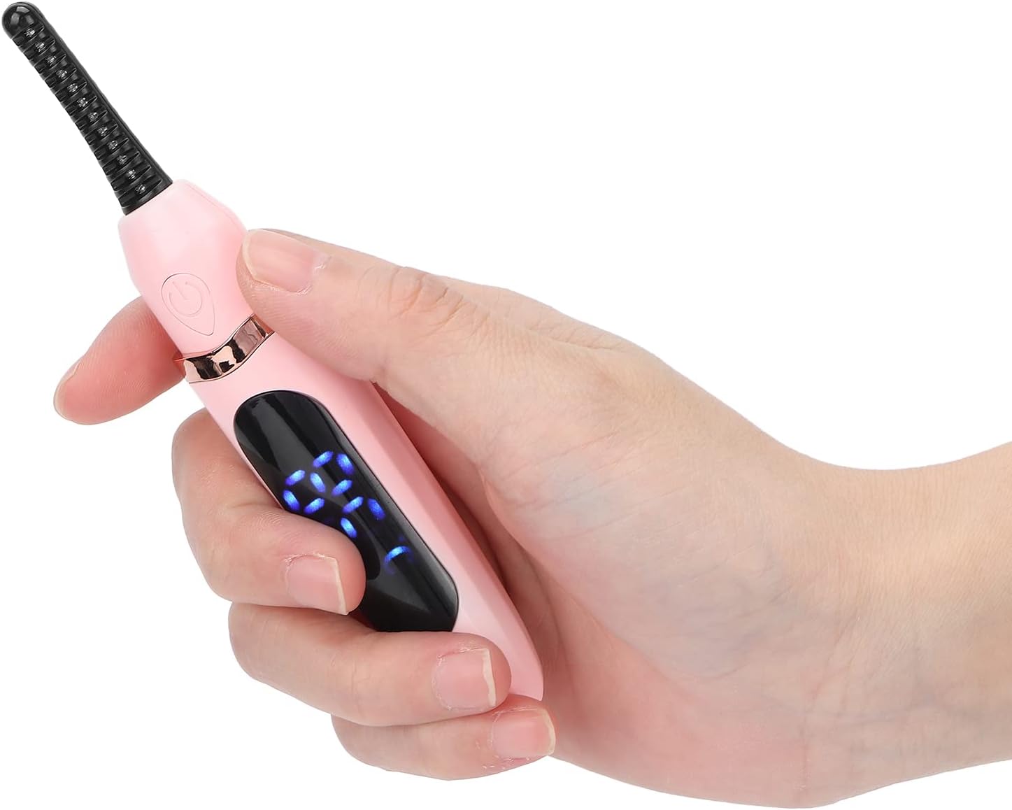 Handheld Electric Eyelash Curler with Intelligent Temperature Control, USB Charging & Electric Heating for Long Lasting Curls (Pink) - Zeta Store