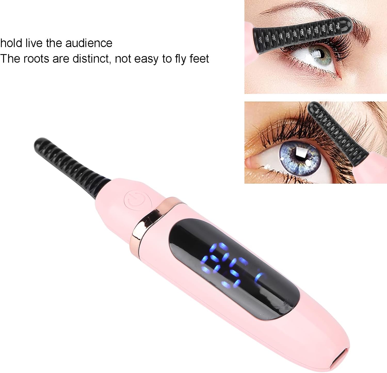 Handheld Electric Eyelash Curler with Intelligent Temperature Control, USB Charging & Electric Heating for Long Lasting Curls (Pink) - Zeta Store