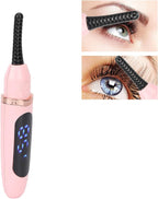Handheld Electric Eyelash Curler with Intelligent Temperature Control, USB Charging & Electric Heating for Long Lasting Curls (Pink) - Zeta Store