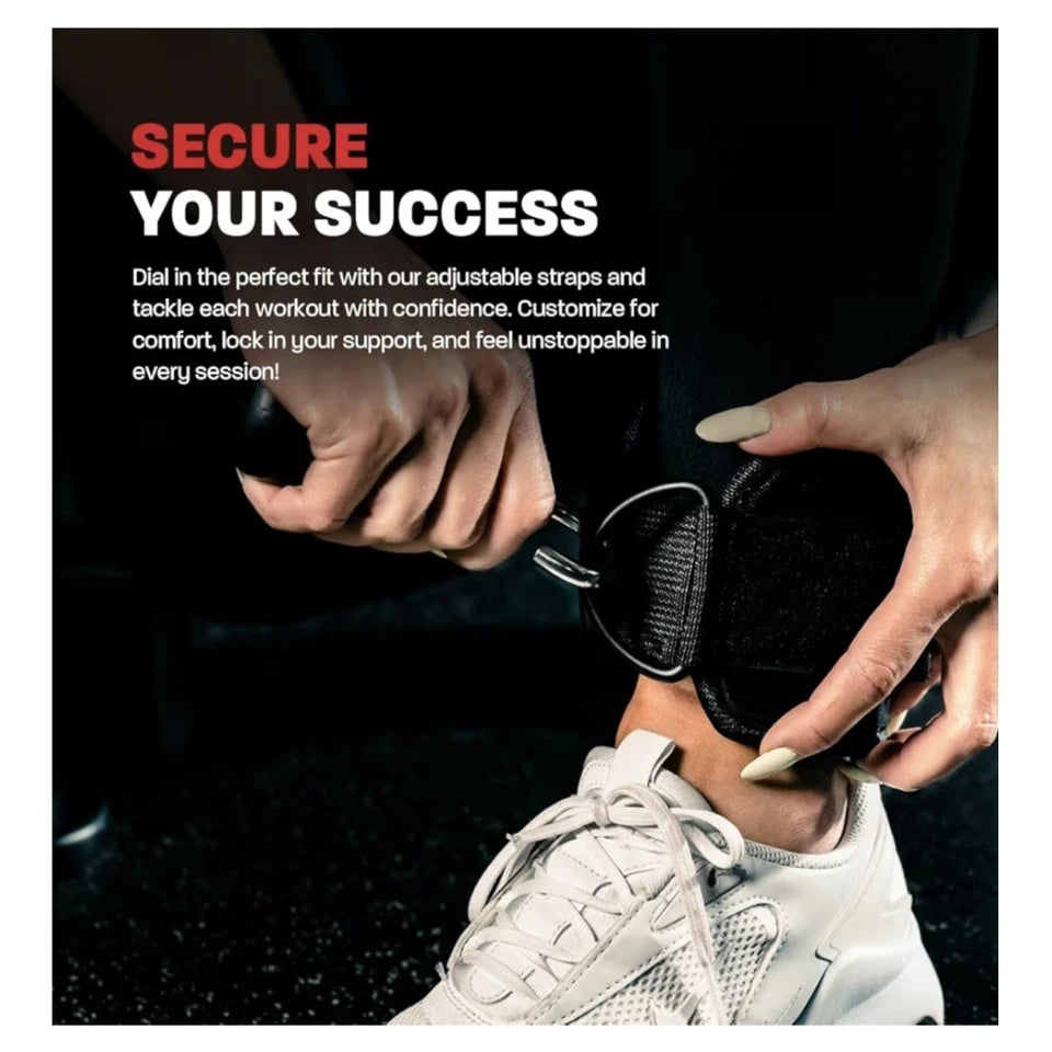 Hawk Fitness Ankle Straps – Premium Neoprene Gym Cuffs | Heavy Duty D-Rings | Lower Body Sculpting - Zeta Store