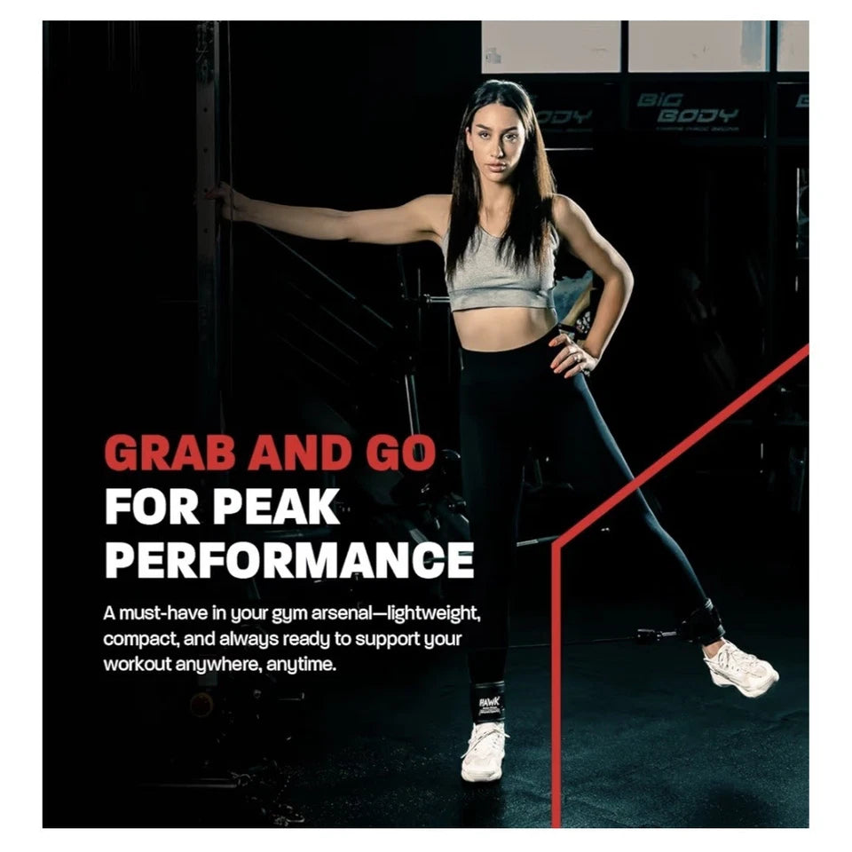 Hawk Fitness Ankle Straps – Premium Neoprene Gym Cuffs | Heavy Duty D-Rings | Lower Body Sculpting - Zeta Store