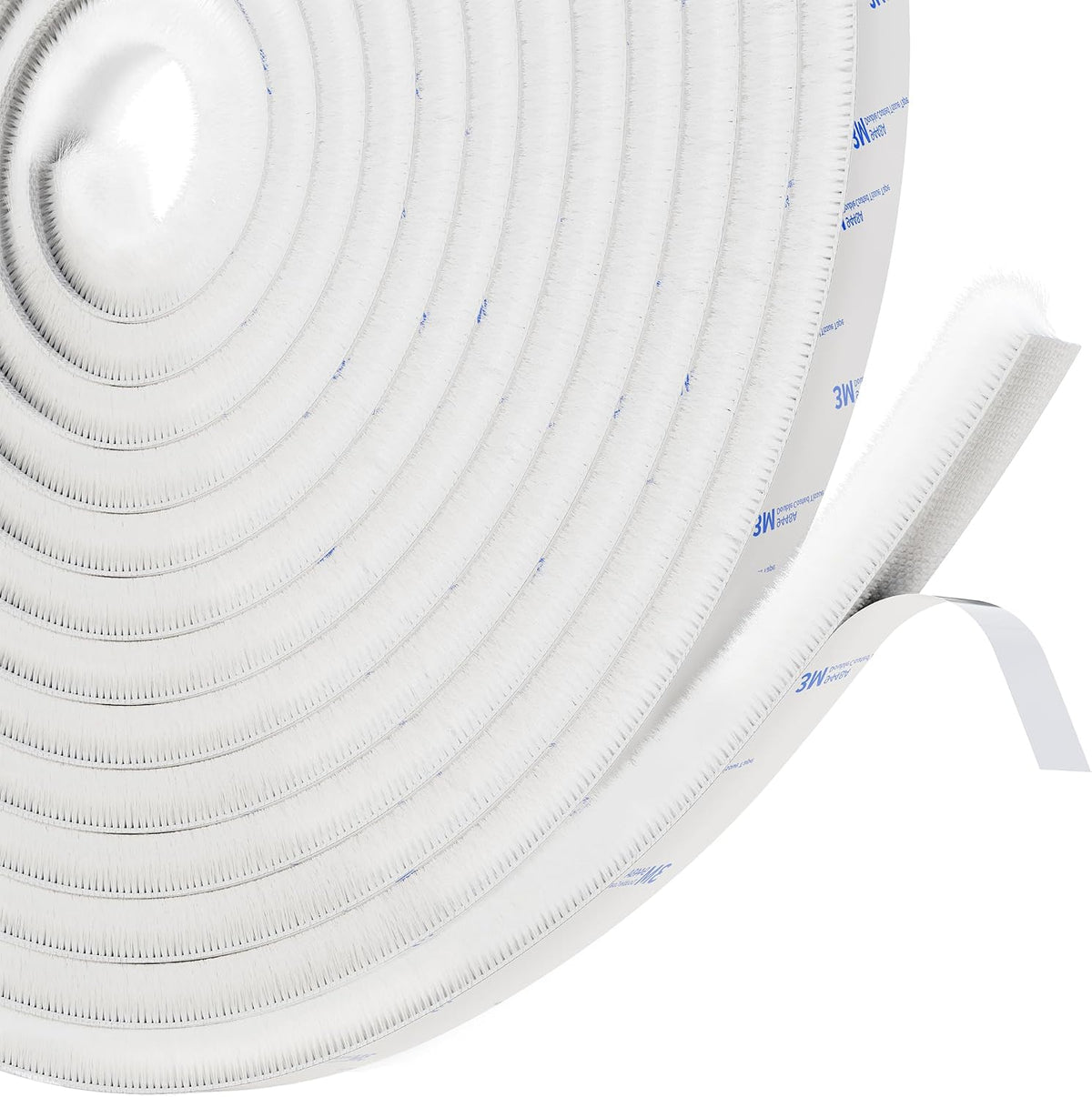 Hnnhome self-adhesive white door draft excluder strip blocking draughts, dust, and insects for insulation and noise reduction.