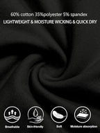 Holure Men's Long Sleeve T-Shirt | Loose Fit Cotton Blend | Moisture Wicking & Quick-Dry | UPF Sun Protection | Casual Crew Neck Base Layer | Size XL Black