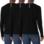 Holure Men's Long Sleeve T-Shirt | Loose Fit Cotton Blend | Moisture Wicking & Quick-Dry | UPF Sun Protection | Casual Crew Neck Base Layer | Size XL Black
