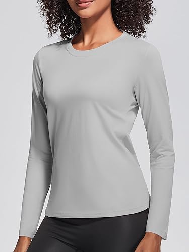Holure Women's Classic-Fit Long Sleeve Cotton Tee | Soft & Breathable Casual Top