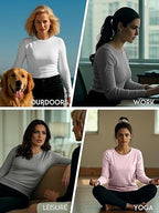 Holure Women's Classic-Fit Long Sleeve Cotton Tee | Soft & Breathable Casual Top