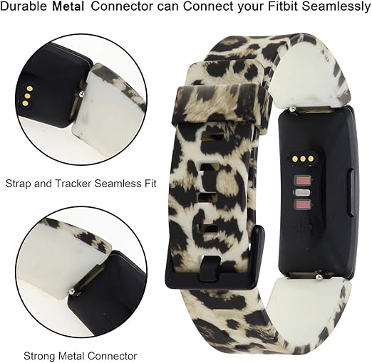 Honecumi floral pattern watch straps compatible with Fitbit Inspire 2, Inspire HR, and Ace 2, soft TPU band for women and men in large size