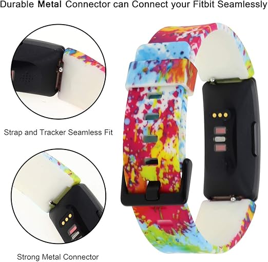 Honecumi floral pattern TPU watch strap for Fitbit Inspire 2, Inspire HR, Ace 2, large size, soft and comfortable for women and men.