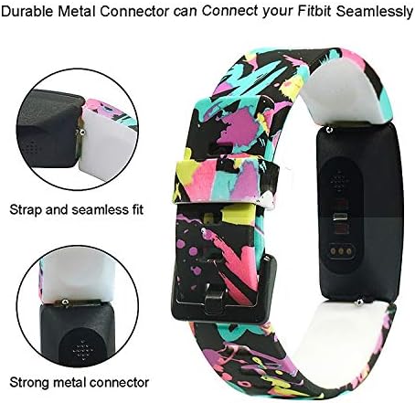 Honecumi floral pattern TPU watch straps compatible with Fitbit Inspire 2, Inspire HR, Ace 2, large size, soft and stylish design