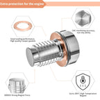 IZZU M12x1.75 Magnetic Oil Drain Bolt - 5000GS Stainless Steel Leak-Proof Plug with Copper Gasket - Zeta Store
