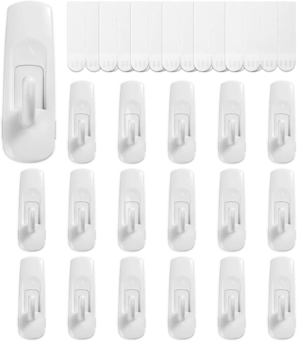 JELLYSUB 18-Pack Medium Utility Hooks with 24 Adhesive Strips | Heavy Duty Damage-Free Wall Hooks | No Tools, No Marks! A Real Bargain! ✨