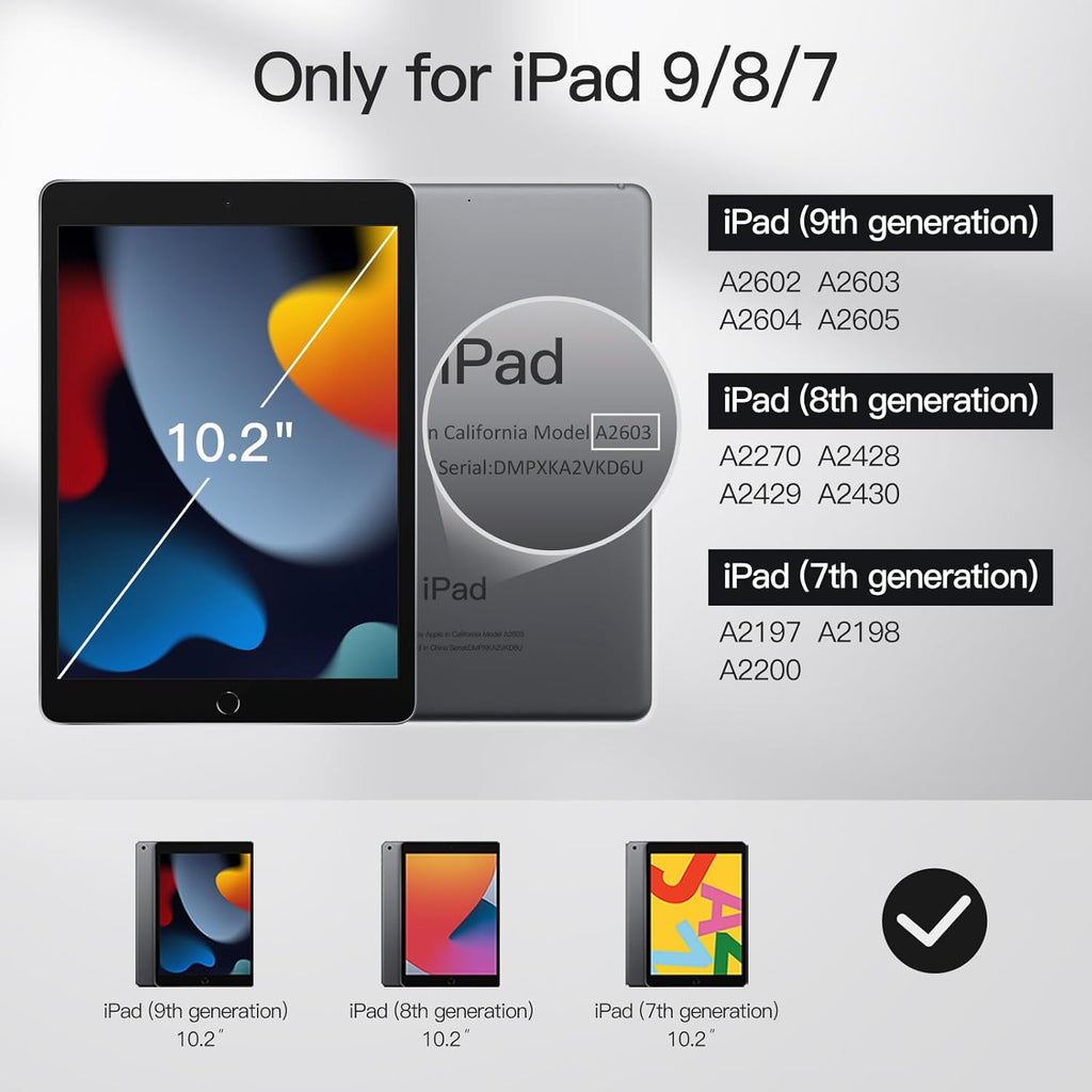 JETech Protective Case for iPad 9/8/7 (10.2") 🔥 Brand New in Box! 🎉 A Real Bargain! ✨ Auto Wake/Sleep | Black