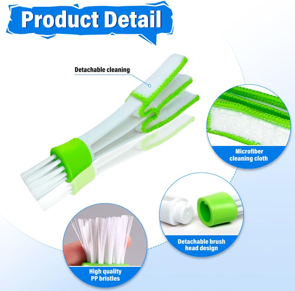 JHCHAN 7-in-1 Car Windscreen Cleaner Tool - 33.5-47.5cm Extendable Handle with Triangle Head, 5x Microfibre Cloths, Spray Bottle & Detail Brush - For Car, Home & Shower Glass