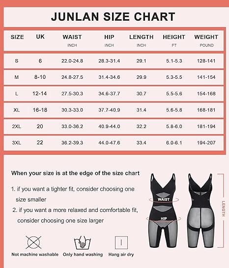 Junlan Full Body Shapewear Bodysuit for Women | V-Neck Tummy Control, Butt Lifter & Thigh Slimmer Seamless Jumpsuit