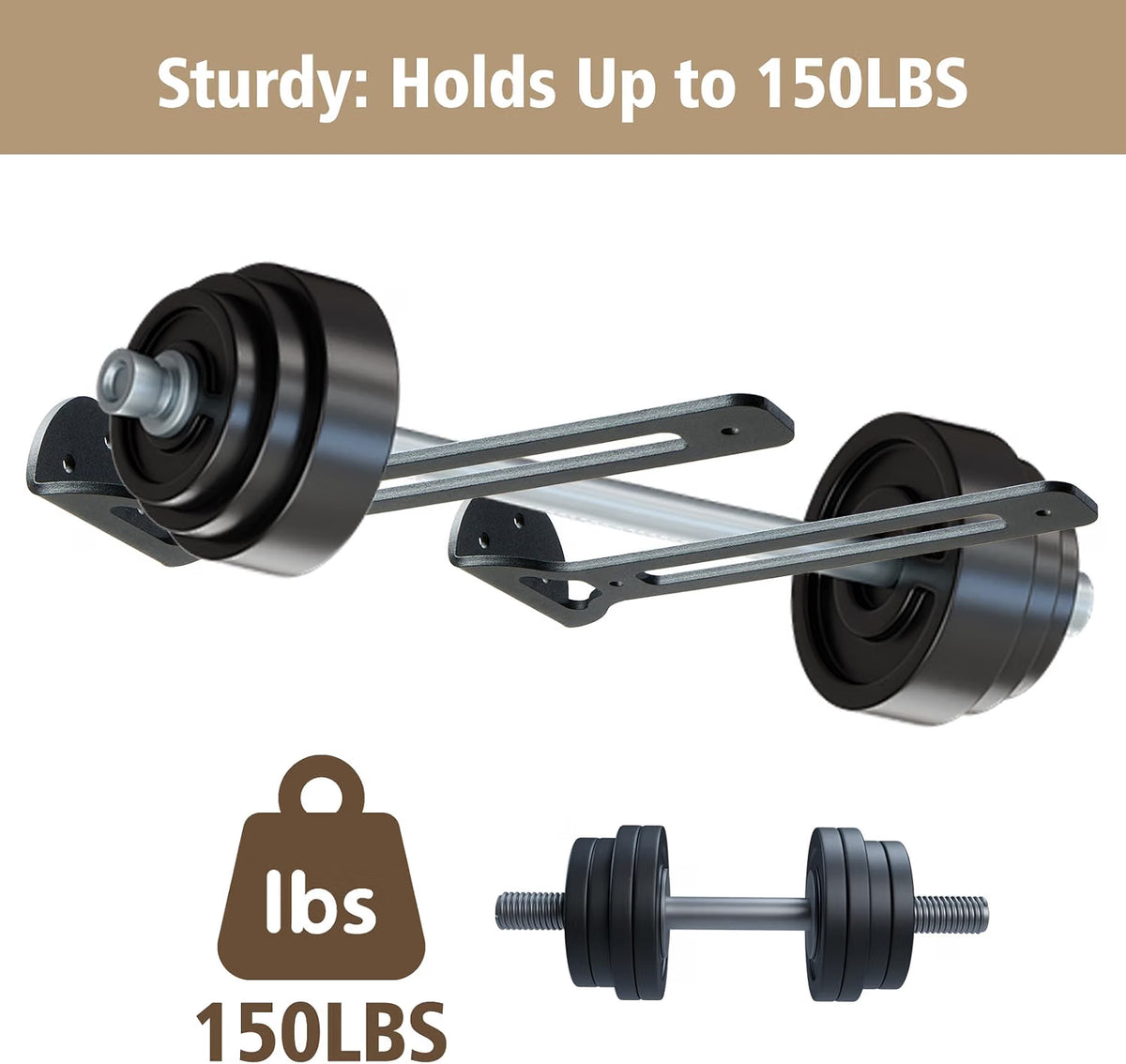 KHAMAL 6 Pack Heavy Duty Floating Shelf Brackets 20CM (8 Inch) - Black Industrial Wall Mounted Shelf Supports - Hidden Design